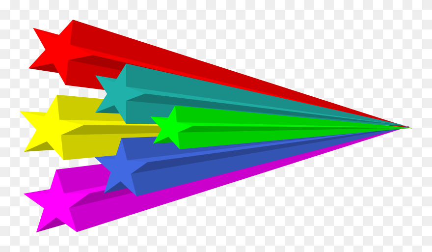 Stars Vector 3d Svg Vector File Clip Art Svg - Shooting Star Rainbow Gif - Png Download