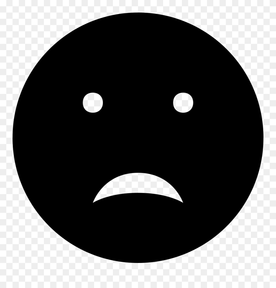 Sad Black Emoticon Face - Circle Clipart