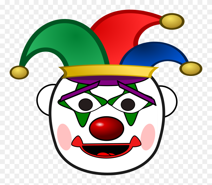 Free Clown Face Clip Art - Gambar Kartun Kepala Joker - Png Download