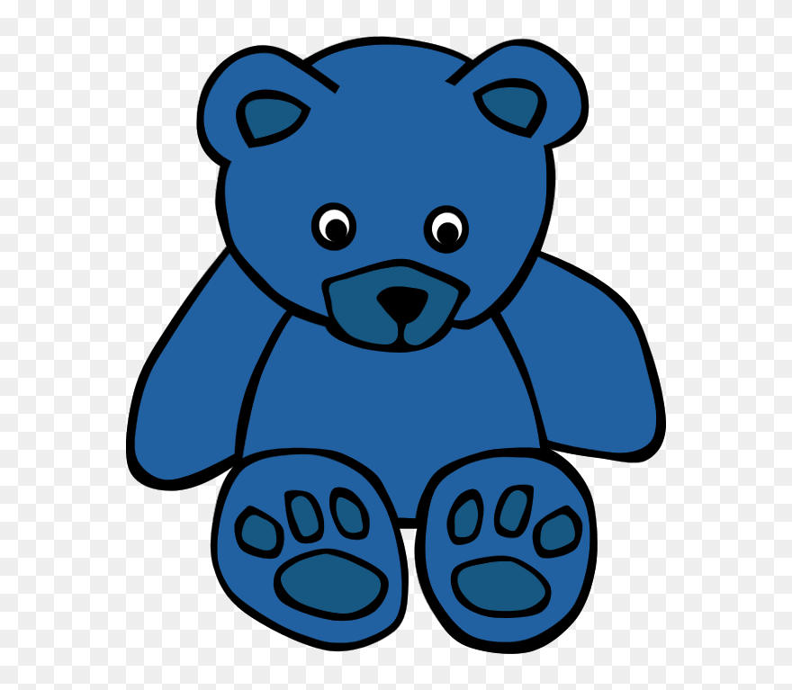 Blue Teddy Bear Clip Art Free � Cfxq - Blue Cartoon Teddy Bears - Png Download