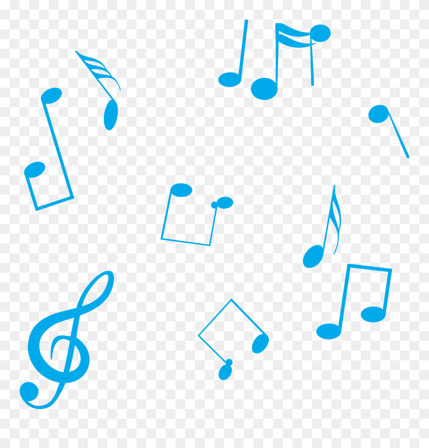 Blue Musical Note - Blue Music Note Transparent Background Clipart