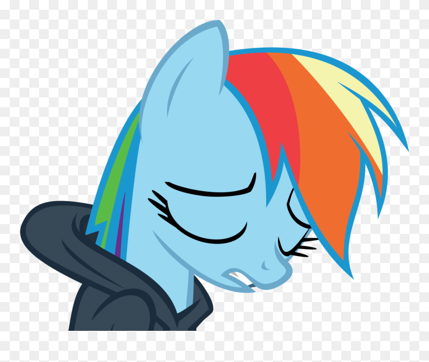 Vector Hoodie Clip Art - Rainbow Dash Sitting - Png Download
