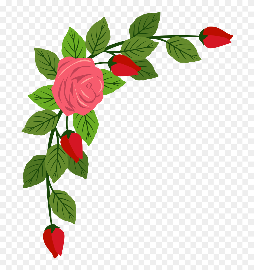 Flower Border Png - Flower Border Design Png Clipart Transparent Png