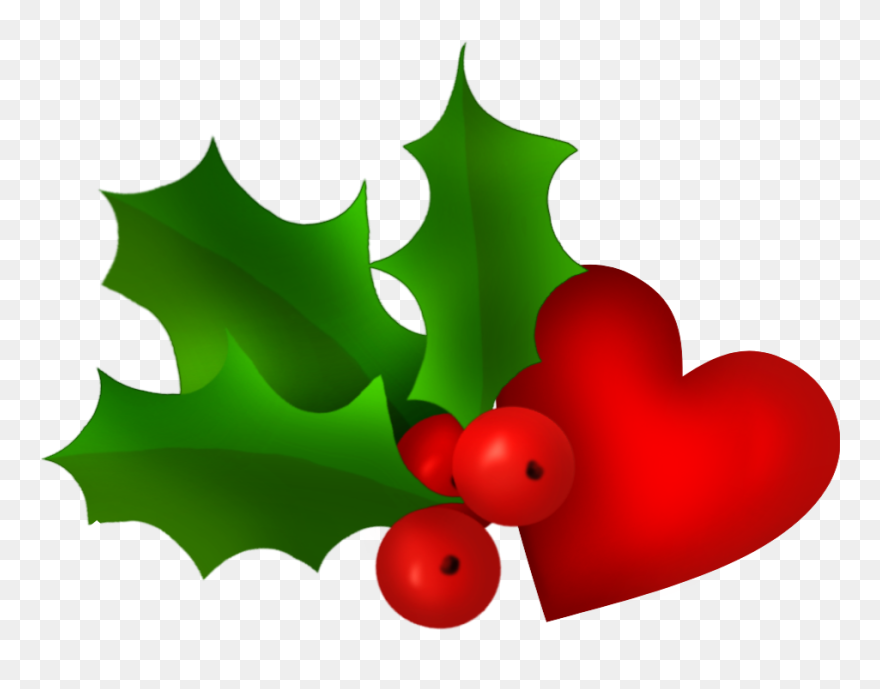 #christmas #december #holly #greenandred #heart #mydrawing Clipart
