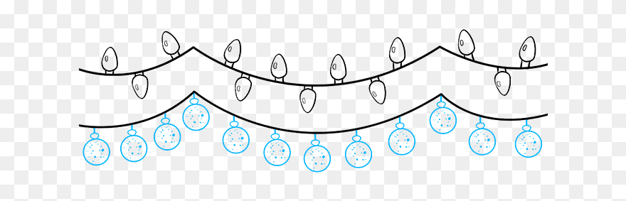 How To Draw Christmas Lights - Christmas Lights Drawing Easy Clipart