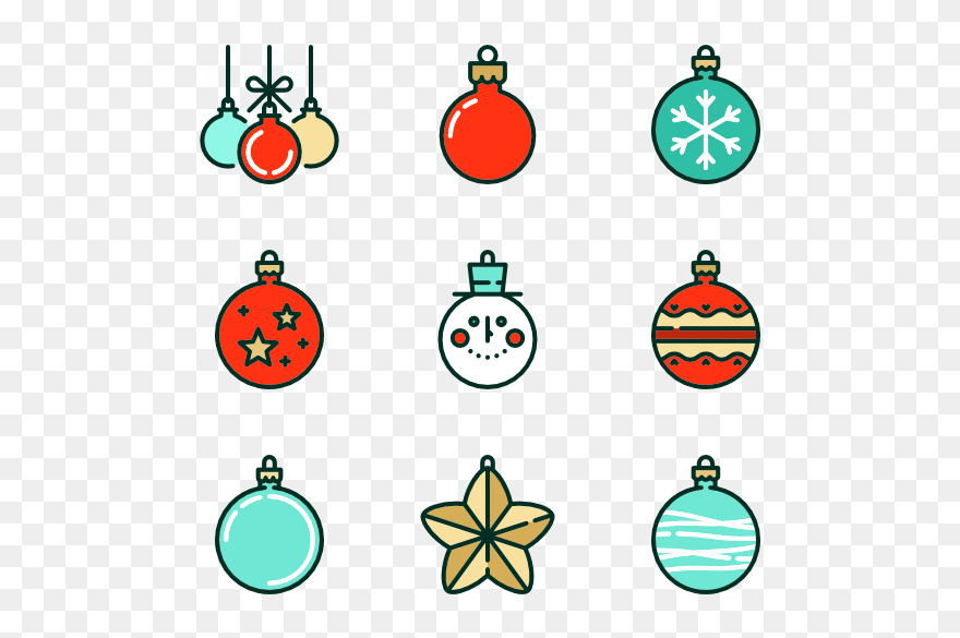 Christmas Baubles Cartoon Clipart