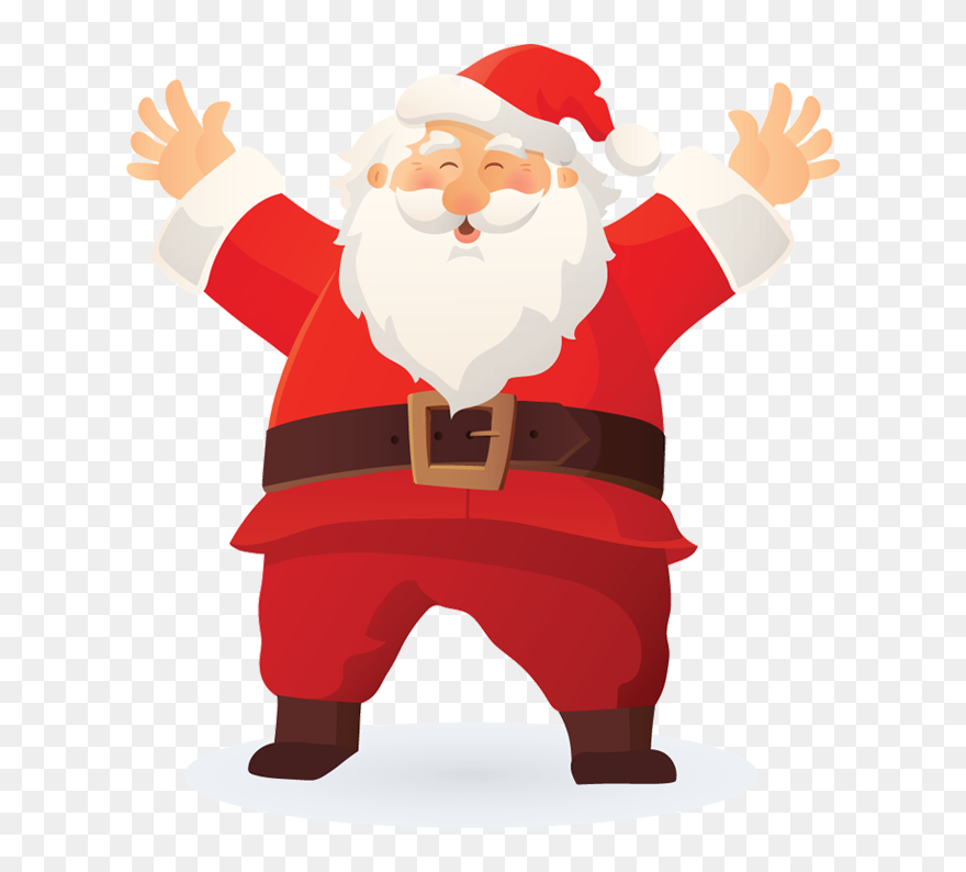 Door To Door Santa Is Here - Cartoon Funny Reindeer And Santa Claus Clipart