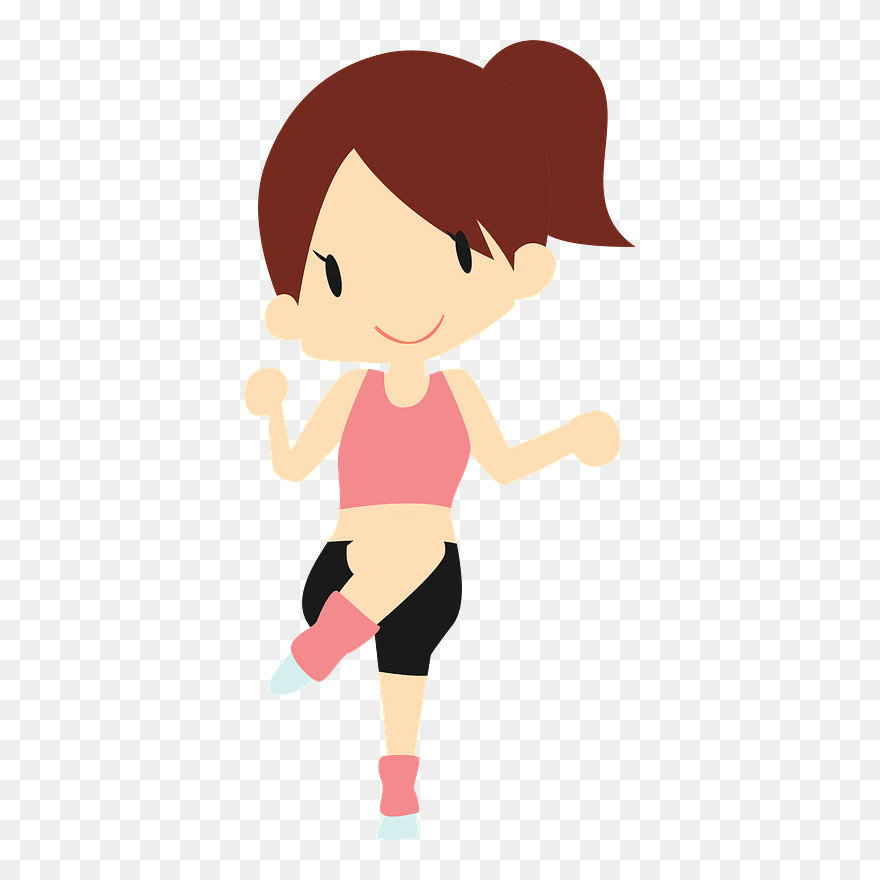 Woman Aerobic Exercise Clipart - Cartoon - Png Download