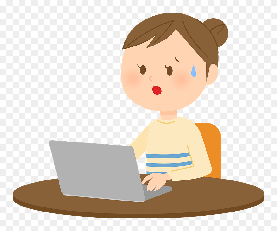 Woman Laptop Computer Clipart - イラスト 無料 パソコン 操作 - Png Download