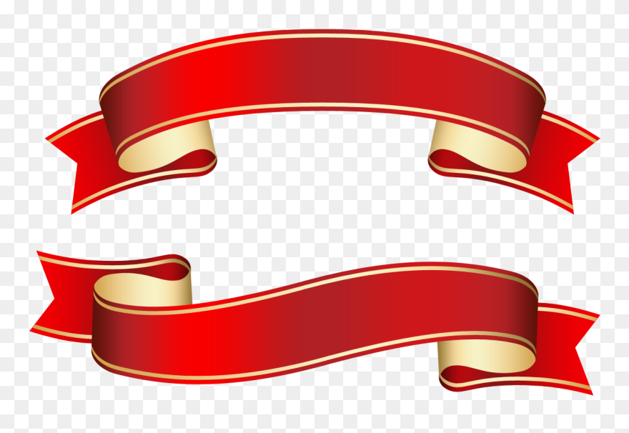 Paper Ribbon Banner Clip Art - Red Ribbon Banner - Png Download