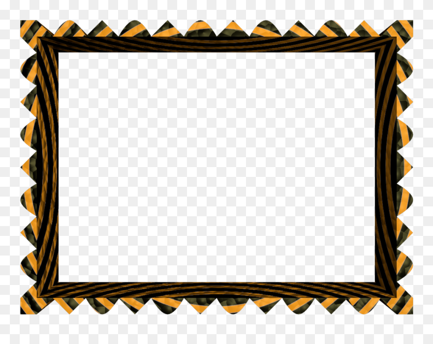 Fancy Loop Cut Border In Black Orange Color, Rectangular - Clip Art - Png Download
