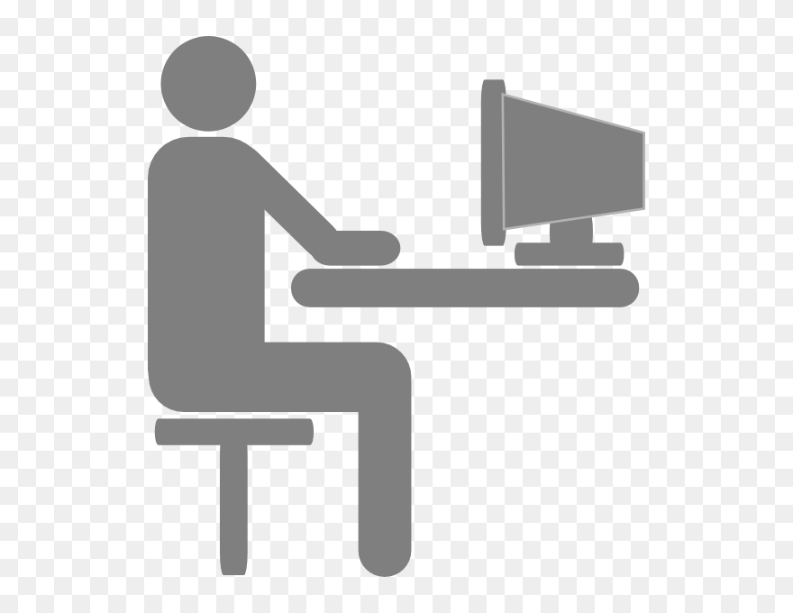 Grey Computer Clip Art - Png Download