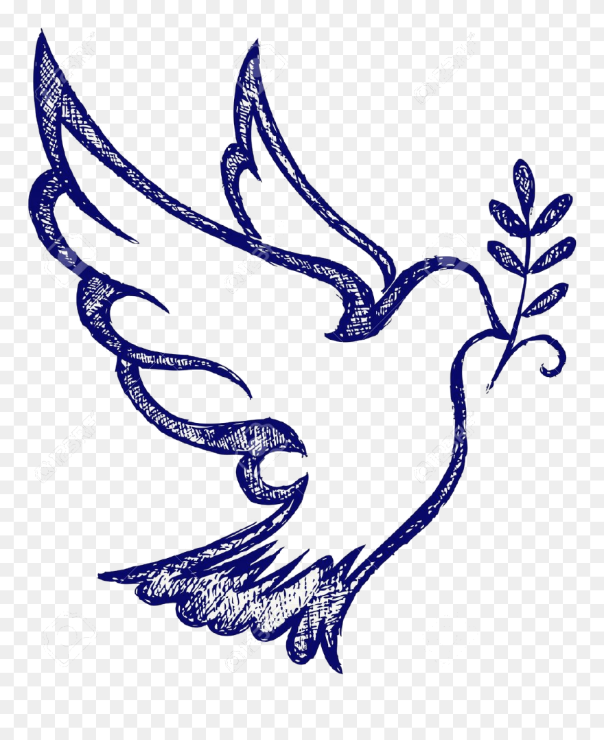 Doves As Symbols Holy Spirit - Holy Spirit Dove Drawing Clipart
