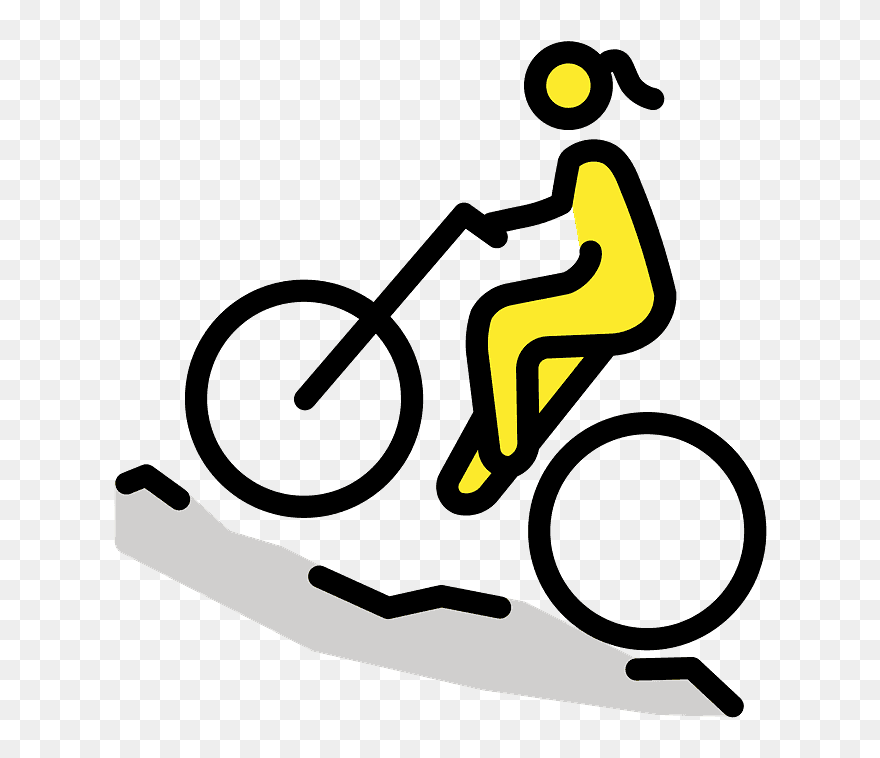 Man Mountain Biking Emoji Clipart - Mountain Bike - Png Download