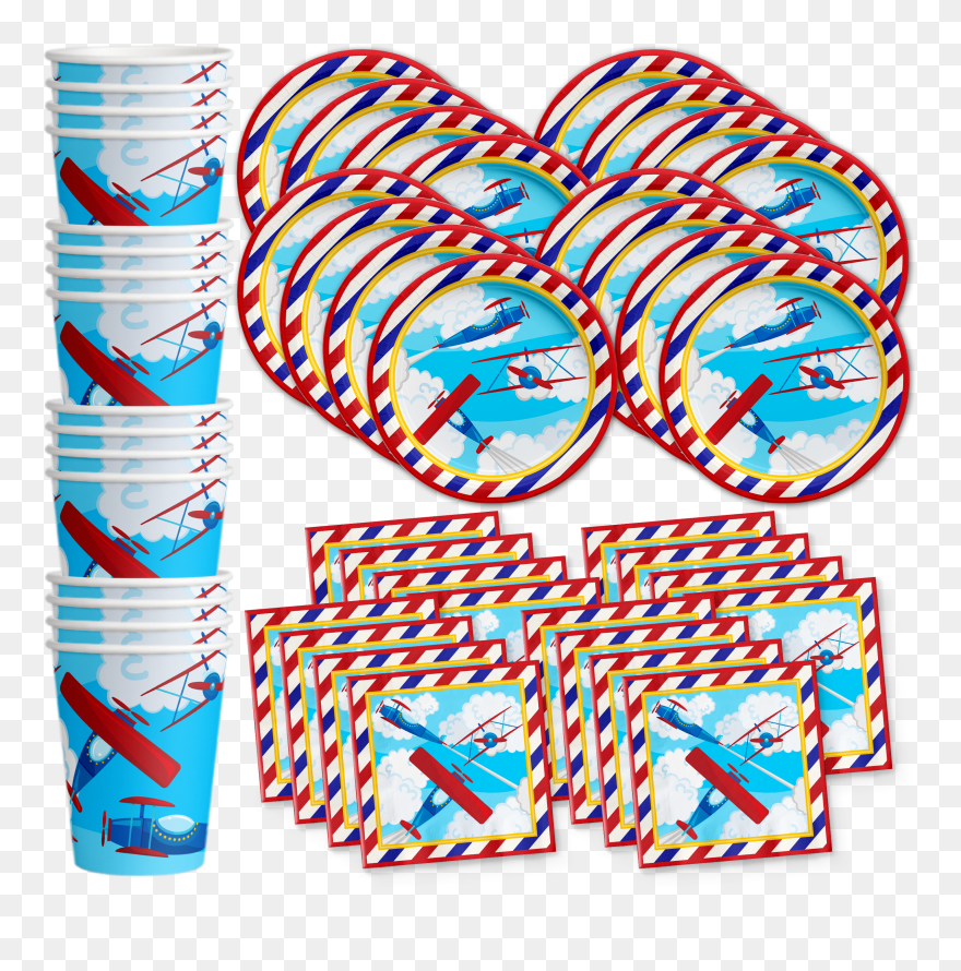 Airplane Birthday Party Supplies Clipart