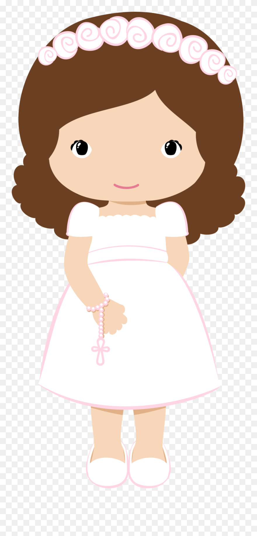Clipart Communion Girl Png Wave Hair - Clip Art Communion Girl Png Transparent Png