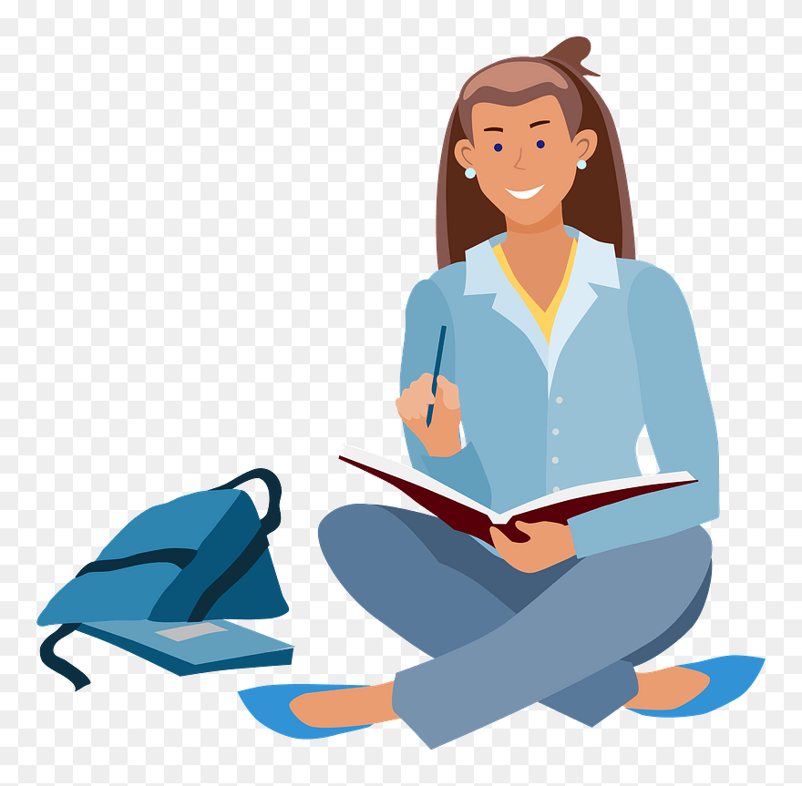 Student Clipart - Sitting - Png Download
