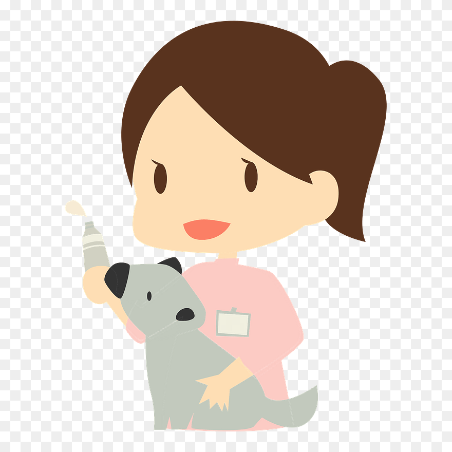 Veterinarian Woman Dog Clipart - 獣 医師 女 イラスト - Png Download