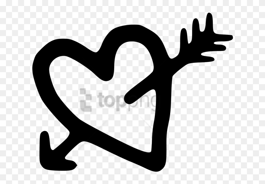 Free Png Download Heart And Arrow Drawing Png Images - Black And White Transparent Background Heart Clipart