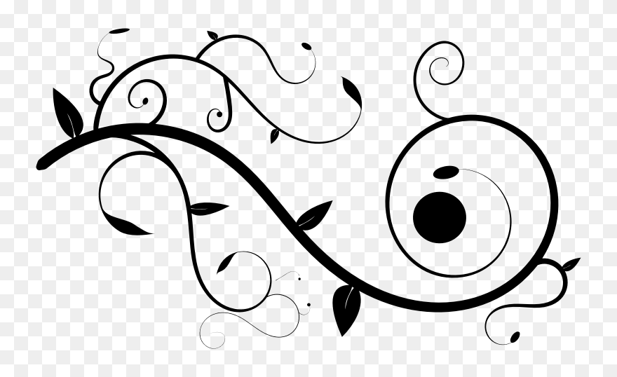 Decorative Flourish Line Art - Decorative Lines Clipart - Png Download