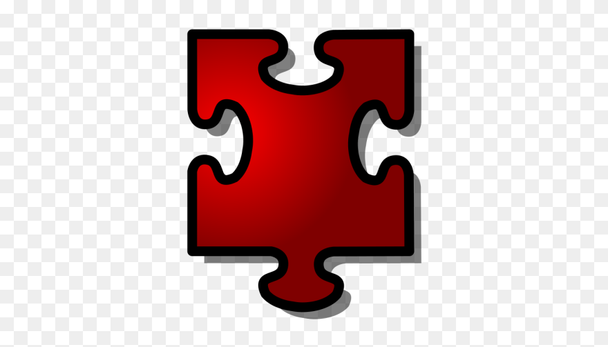 Autism Puzzle Piece Red Clipart