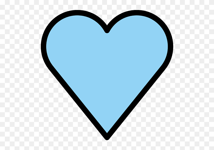 Blue Heart Emoji Clipart - Heart - Png Download