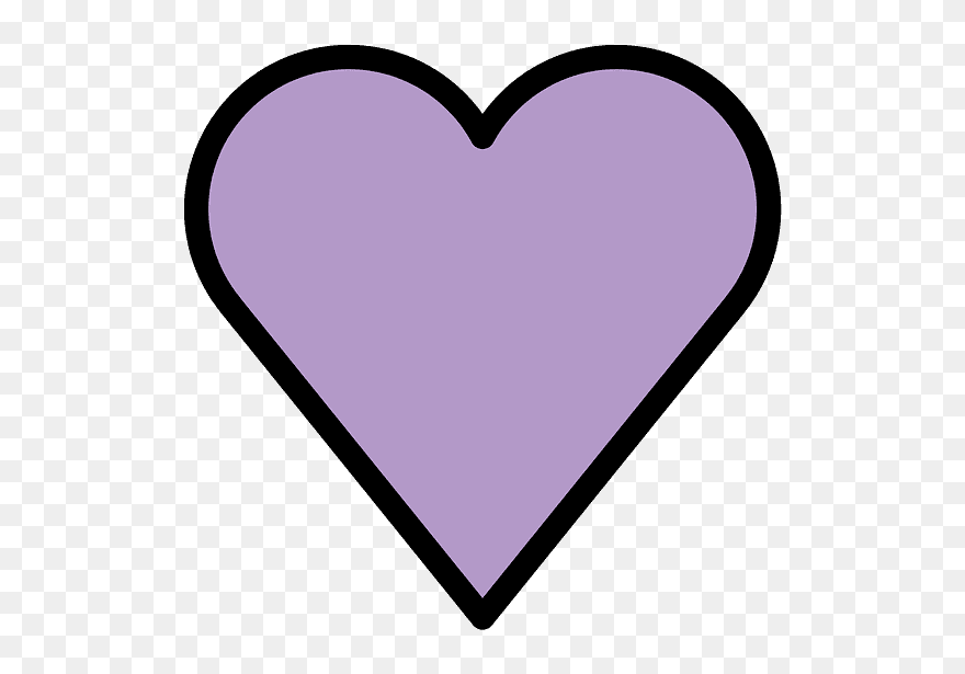 Purple Heart Emoji Clipart - Heart - Png Download
