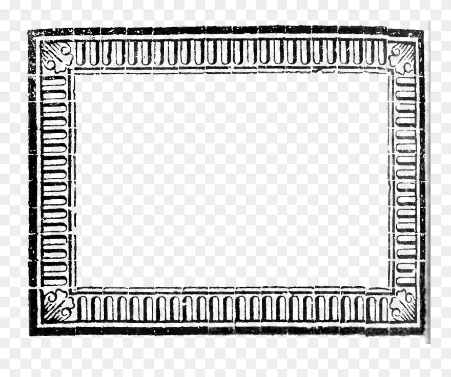 Day A Pastoral P10 Onlyframe - Black And White Book Border Clip Art - Png Download