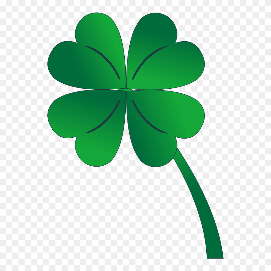 4 Leaf Clover Clipart - Four Leaf Clover Big - Png Download