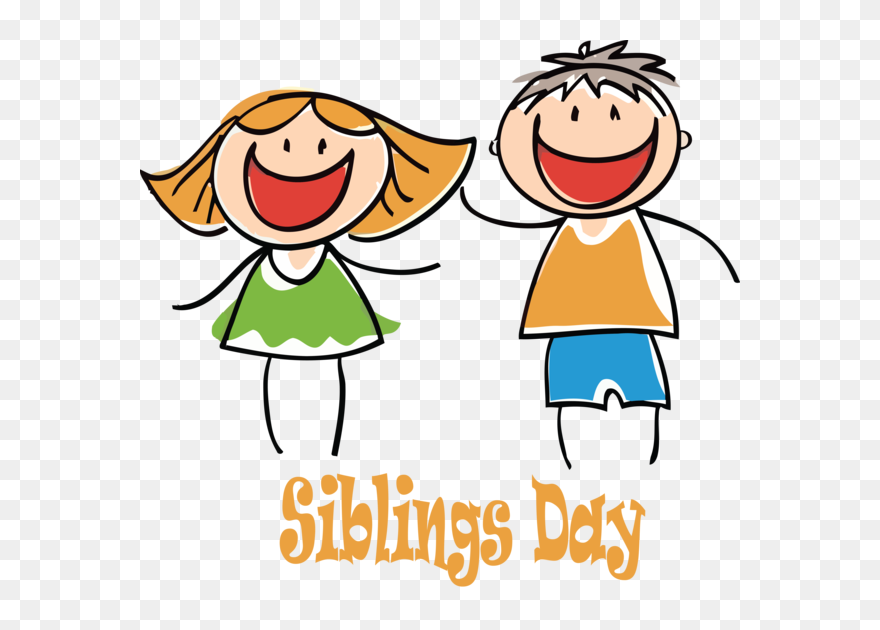 Transparent Siblings Day Cartoon Facial Expression - National Siblings Day Clipart - Png Download