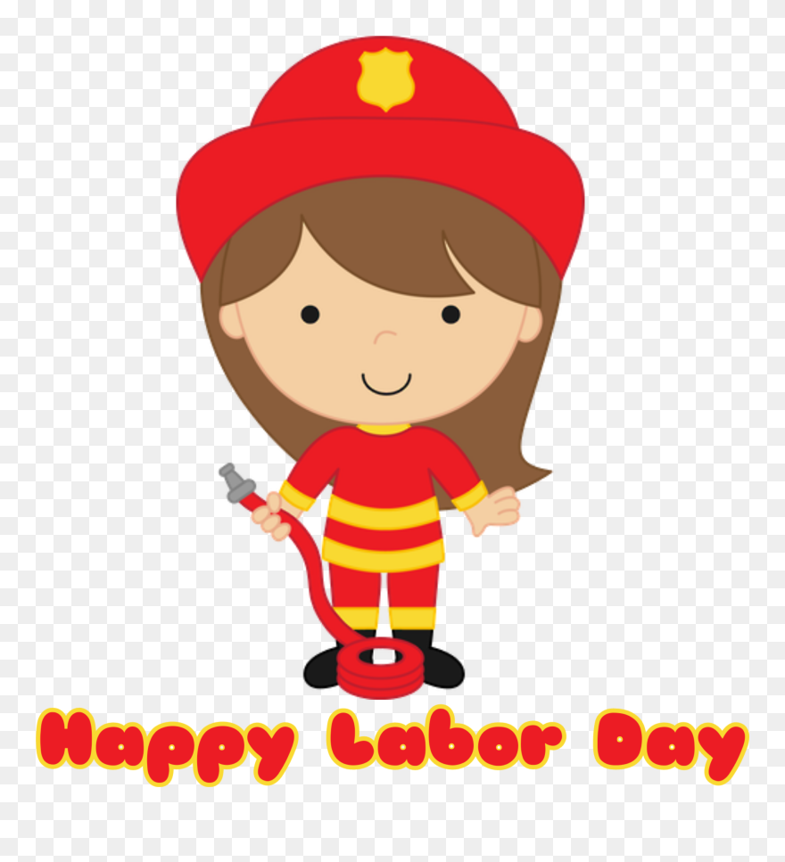 #bombero🔥 - Cartoon Fire Fighter Girl Clipart