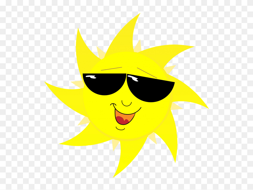 Happy Sun Png - Clear Background Sun With Sunglasses Clipart