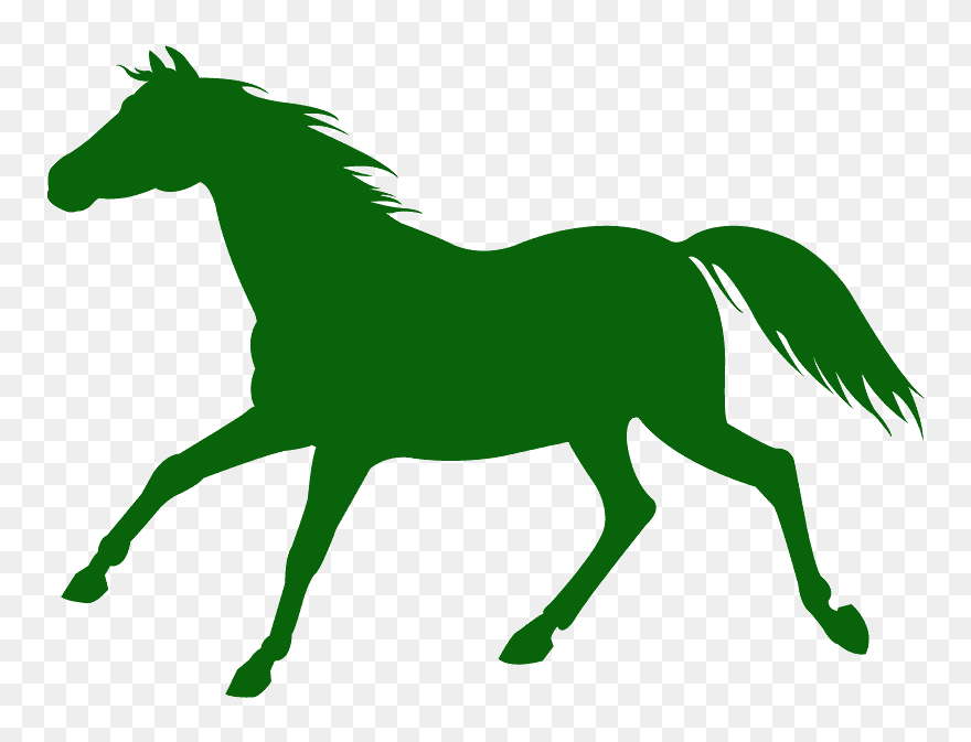 Green Horse Jumping Silhouette Clipart