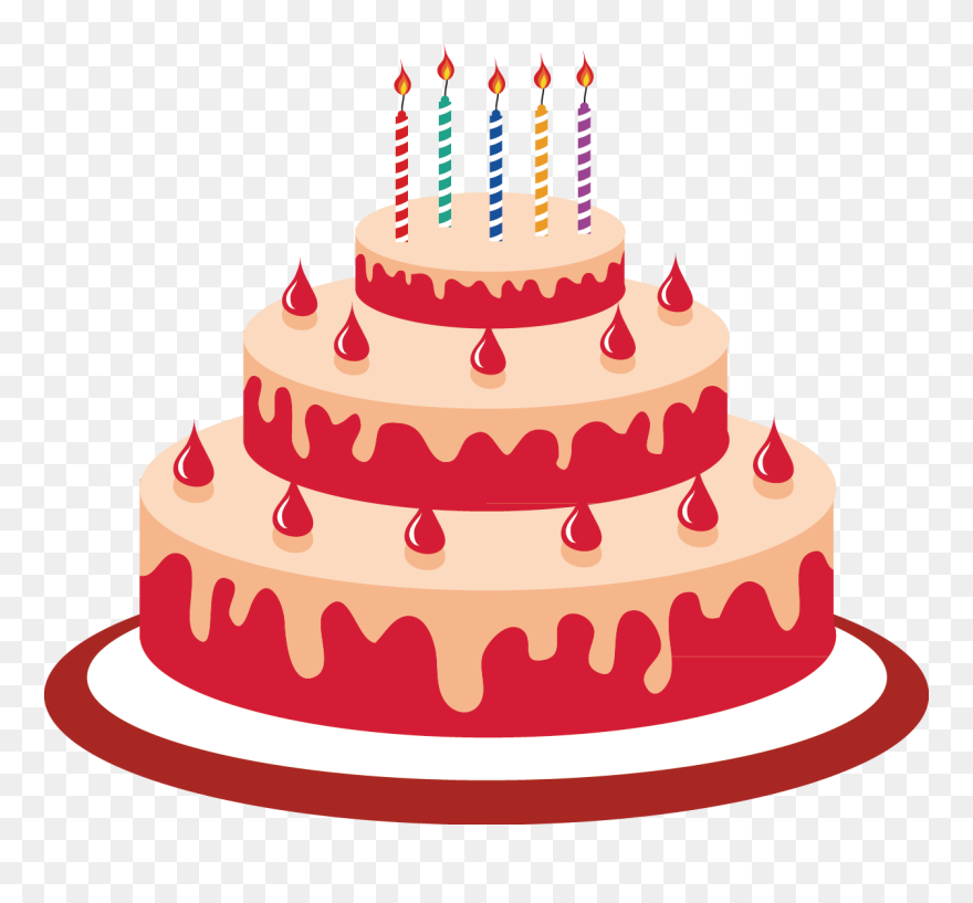 Birthday Cake Cartoon - Cartoon Birthday Cake Transparent Background Clipart