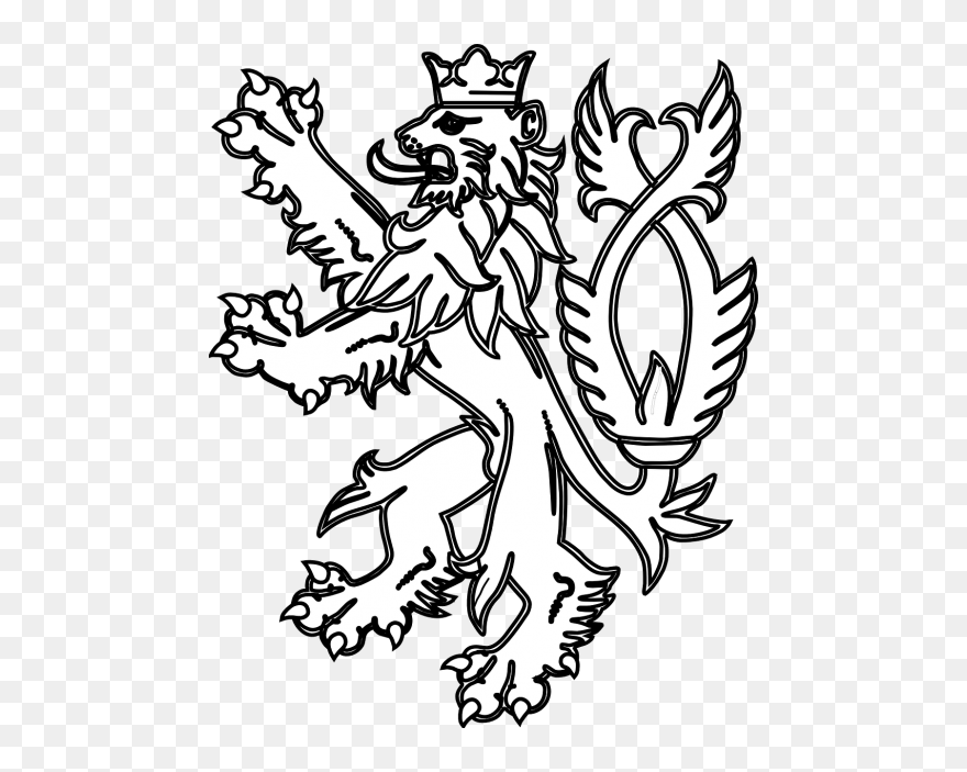 Lion Crown Heraldic Animal - Heraldic Lion Crown Clipart