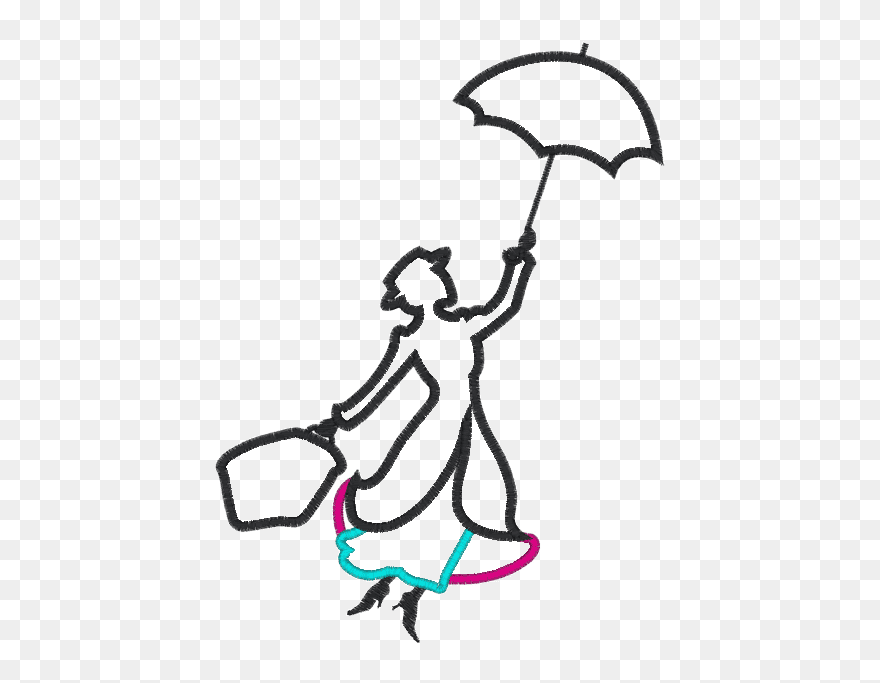 Youtube Clip Art - Mary Poppins Drawing Easy - Png Download