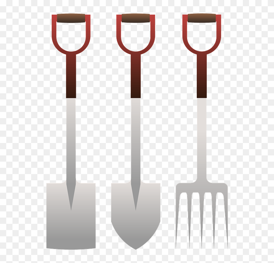 Brooms And Rakes Clipart - Fork And Spade Clipart - Png Download