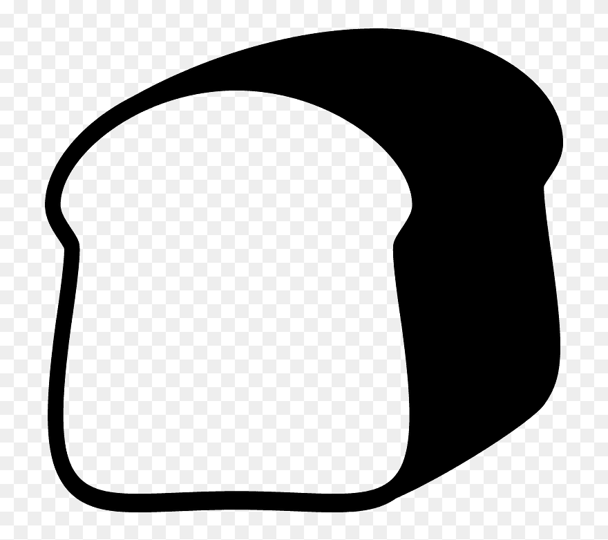 Brot Clipart - Bread Emoji Black And White - Png Download