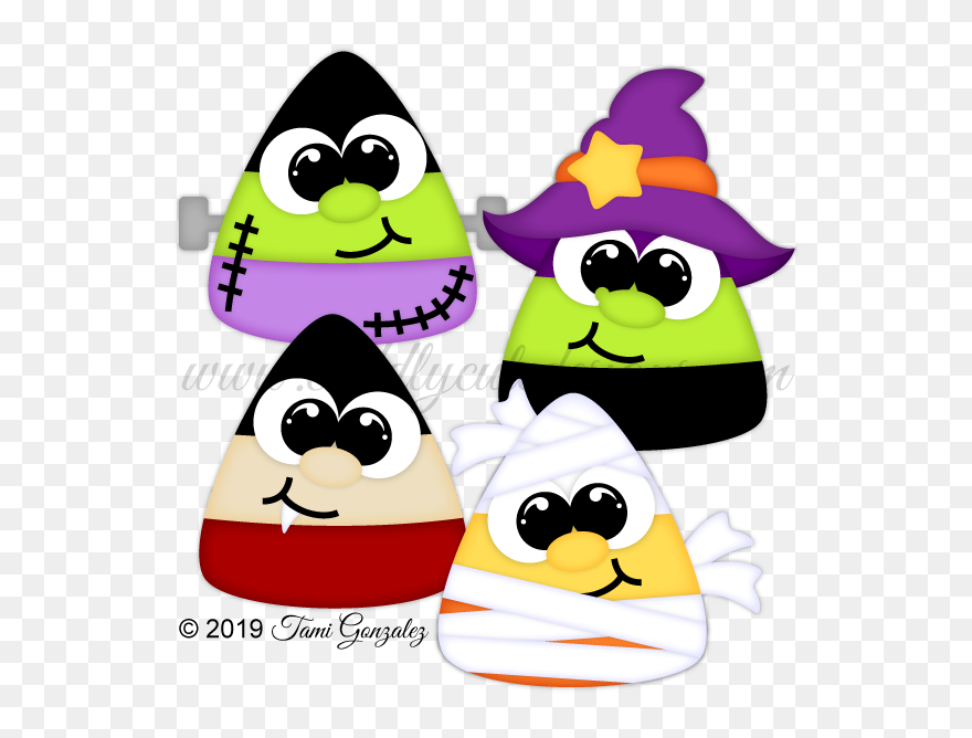 Candy Corn Spookies - Cartoon Clipart