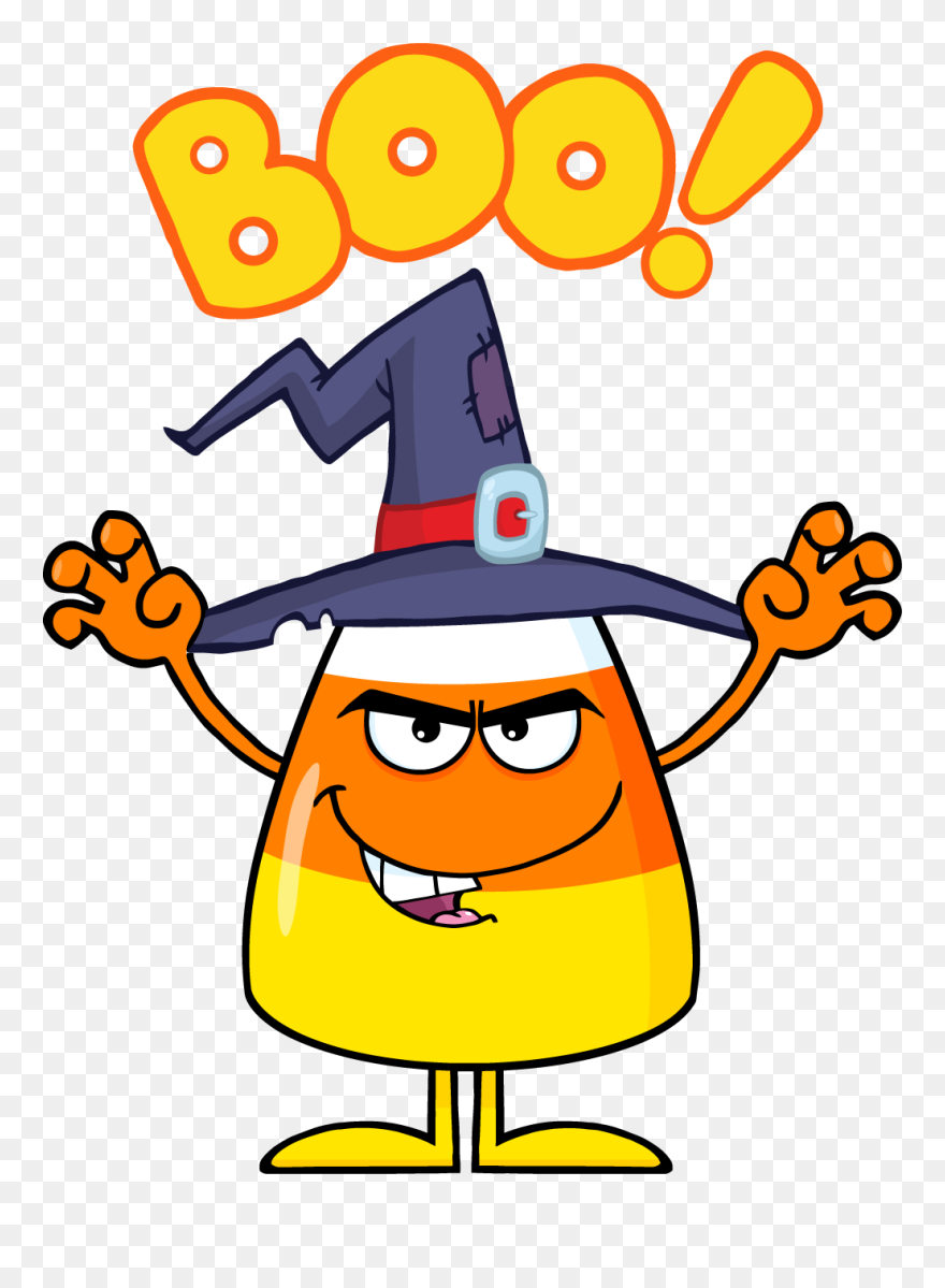 Scary Monster Candy Corn Halloween Art Face Expressions Clipart