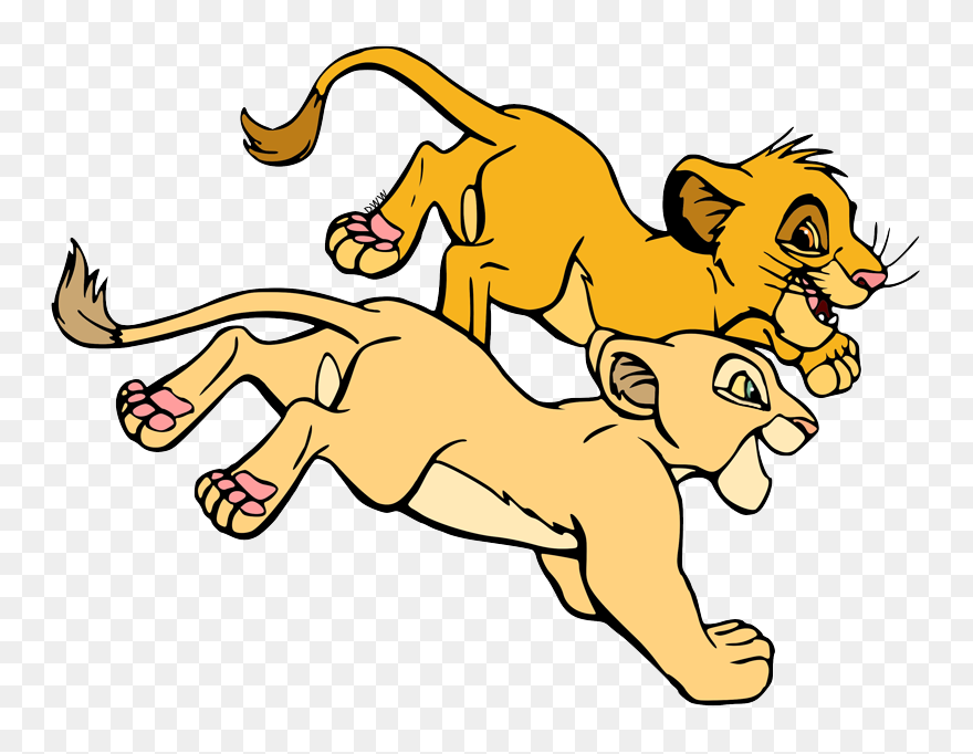 Simba And Nala Running Clipart