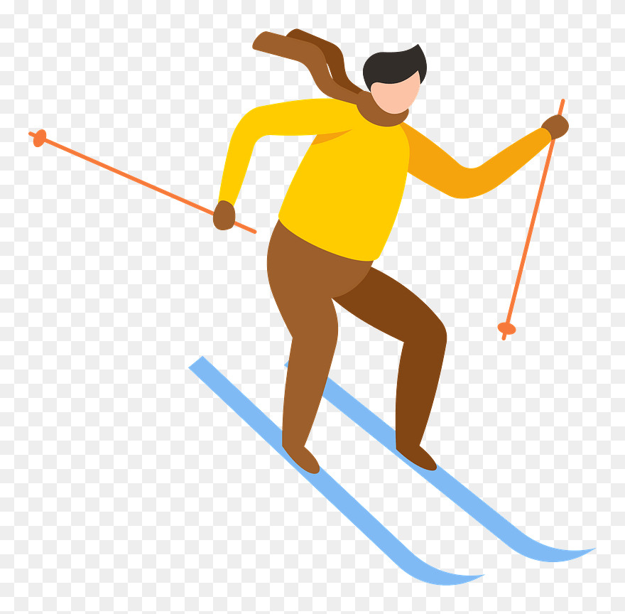 Skier Clipart - Illustration - Png Download
