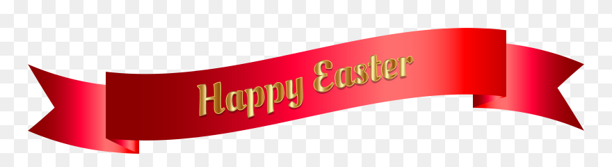 Red Happy Easter Banner Png Clip Art Image - Graphic Design Transparent Png