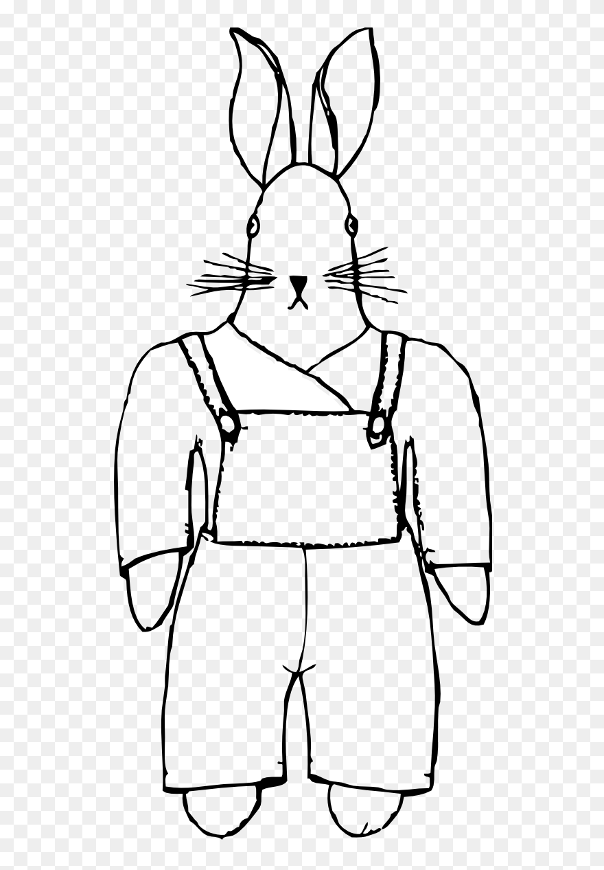 Rabbit Clipart Realistic - Coloring Book - Png Download