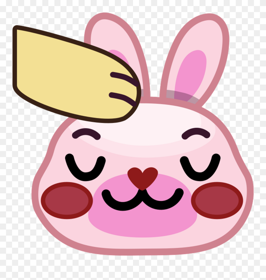 Head Pat Pink Bunny Clipart , Png Download - Head Pat Emoji Transparent