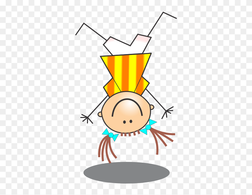 Vector Image Of Girl Stick Figure Doing Handstand - Upside Down Clipart - Png Download