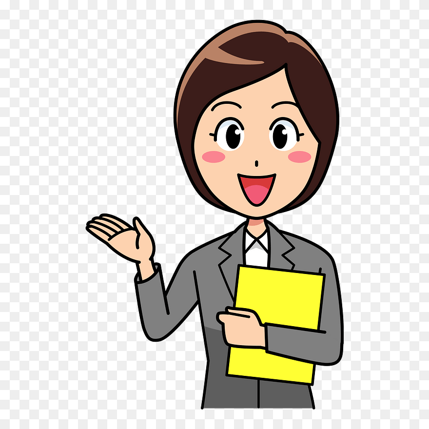 Business Woman Introduce Clipart - Transparent Background Teacher Clipart Png