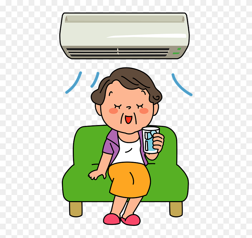 Old Woman Air Conditioning Clipart - Cartoon - Png Download
