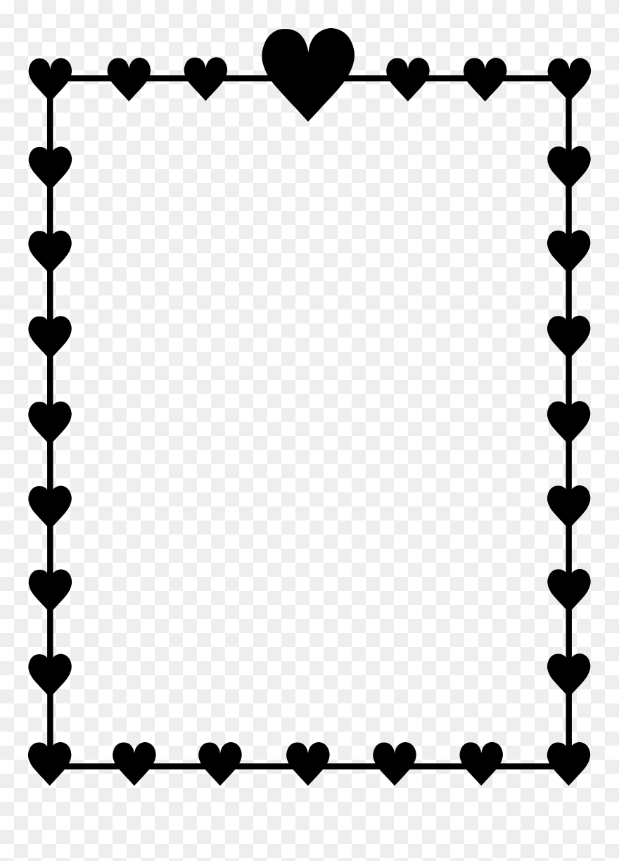 Right Border Of Heart Png - Heart Border Clipart Black And White Transparent Png