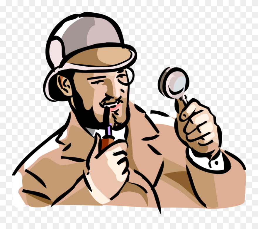 Vector Illustration Of Sherlock Holmes Investigator - Detective Clip Art - Png Download